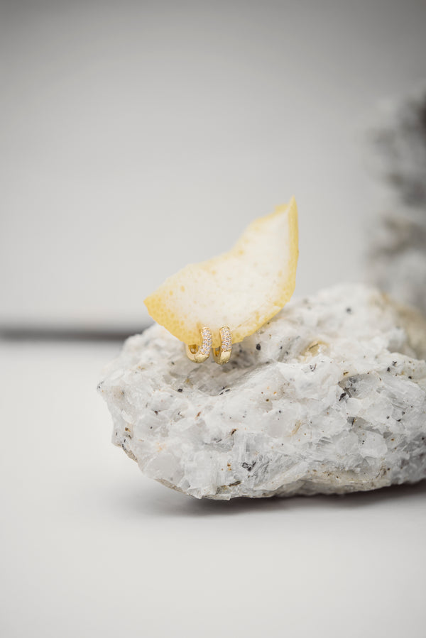 Pave Huggies in Gold