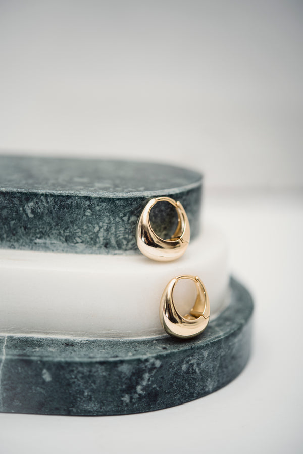 Dome Hoops in Gold
