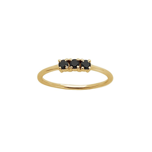Sky Three Claw Stone Ring in Gold