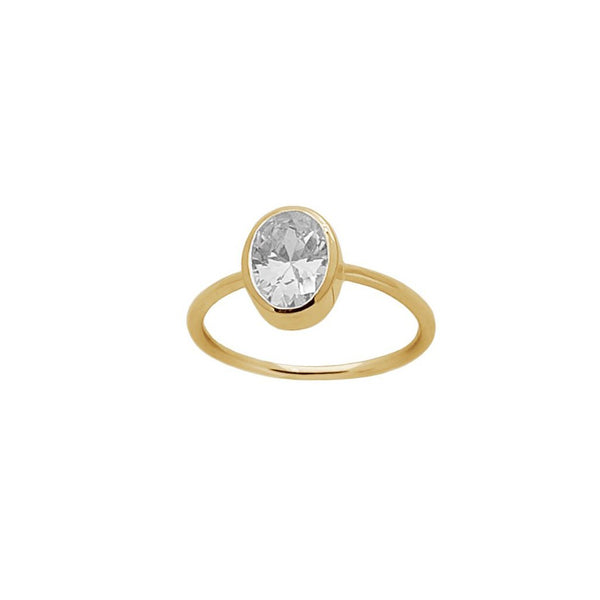 Taylor Single Crystal Ring in Gold