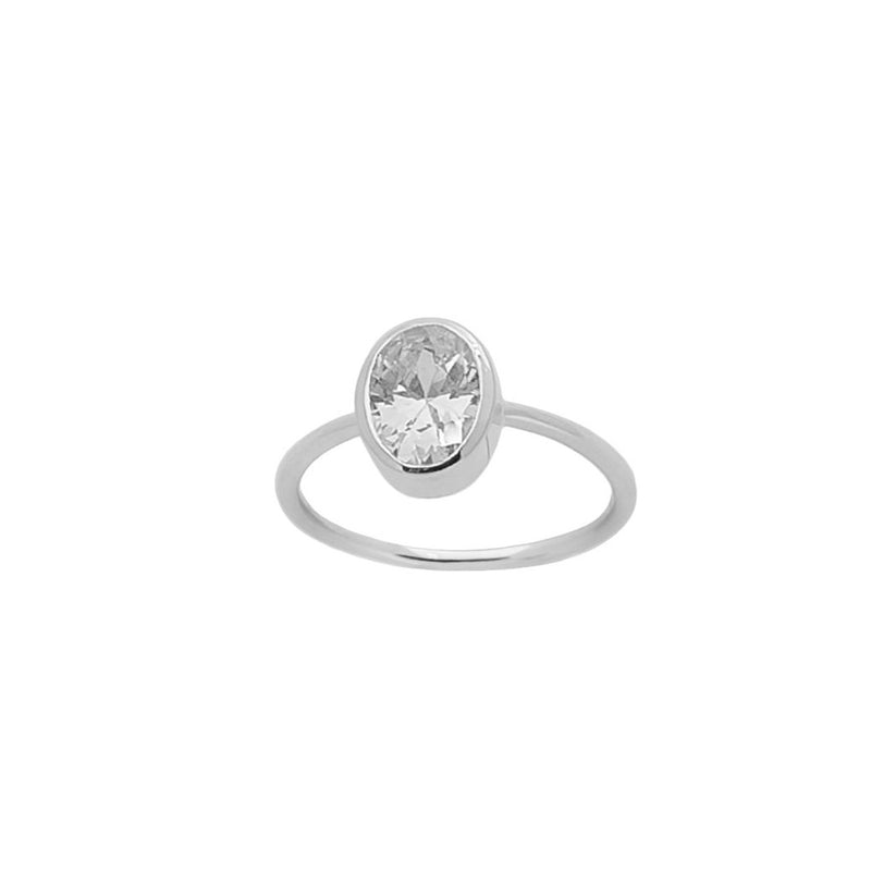 Taylor Single Crystal Ring in Silver