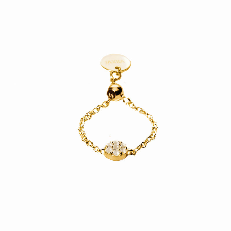 Pavé Chain Ring in Gold