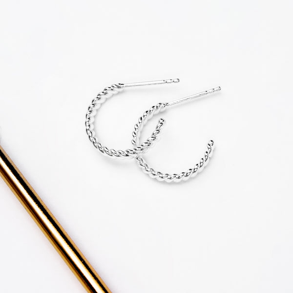 Twisted Hoops in Silver